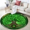 Celtic Viking Round Rug Floor Mat Tree of Life Round Carpet Yggdrasil Floor Mat Anti Slip Chair Mat for Children Kids Playmat| |