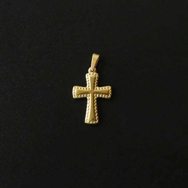 18K Gold Portrait Coin Cross Peach Heart Angel Charms Vintage Pendant b