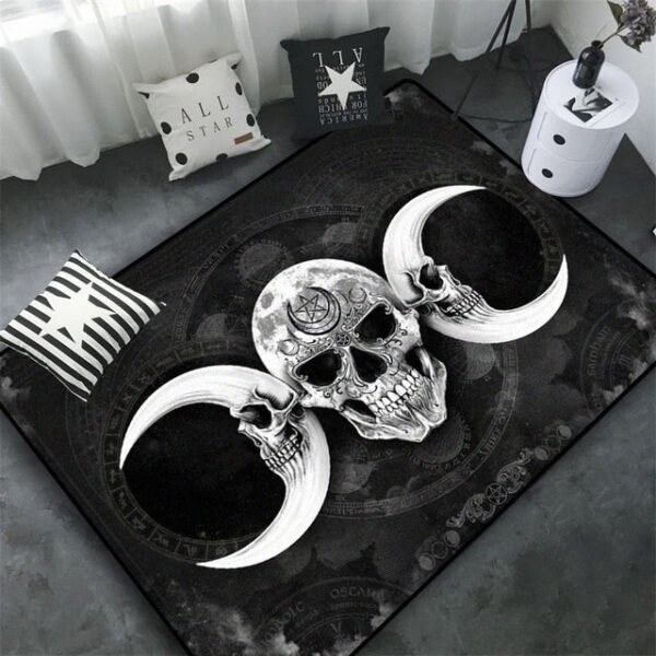 Triple Moon And Pentagram Altar Or Tarot Witchy Gothic Rug Floor Mat, Area Rug Large, Carpets For Living Room Bed Room, Bath Rug - Rug