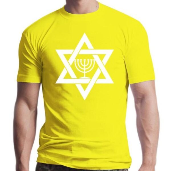 New Mens Jewish Menorah Relgion Star Of David T Shirt Design Cotton O Neck Family Cute Building Summer Formal Shirt - T-shirts