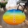Seven Chakra Large-area Decorative Carpet Round Flower Of Life Flannel Carpet Modern Home Living Room Floor Mats Bedroom Rug - Rug