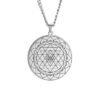 Sri Yantra Mandala Sacred Geometry Pendant Necklace Chakra Energy Necklace Meditation Spiritual Jewelry Stainless Steel