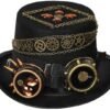 Steampunk Men Hat With Goggles Gay Top Hat Steampunk Bowler Top Hat Vintage Halloween Top Hat Gothic Carnival Nightclub