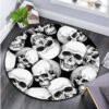 Carpet Anti Slip Bedside Rug Living Room Floral Skull Round Carpet Sofa Bedroom Area| |