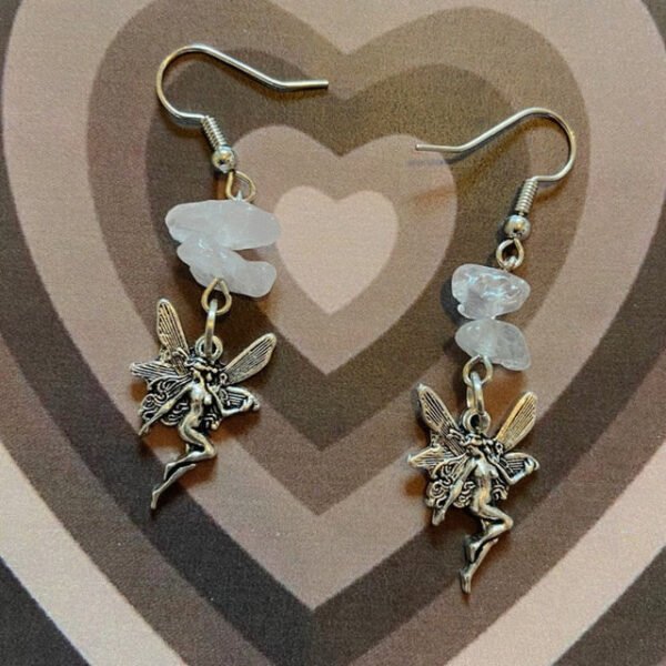 Fairy Raindrop Leaf Hoop Earrings | Fairycore | Goblincore | Cottagrecore Boho | Hippie Fairycore Brincos Feminino - Dangle Earrings