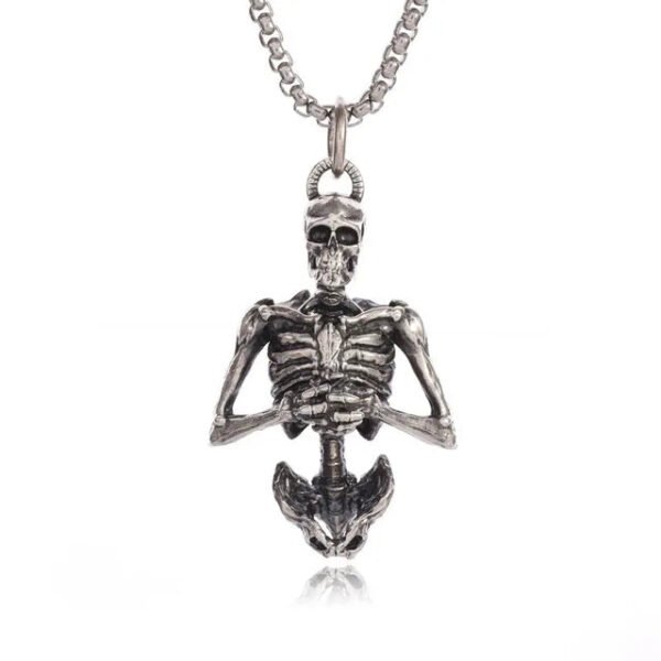 Vintage Gothic Hell Reaper Scythe Pendant Mystical Demon Necklace for Men Personality Punk Halloween Trend Jewelry