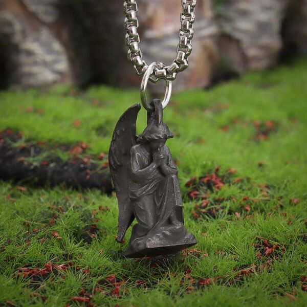 Retro Gothic Mystical Angel Wings Pendant Necklace