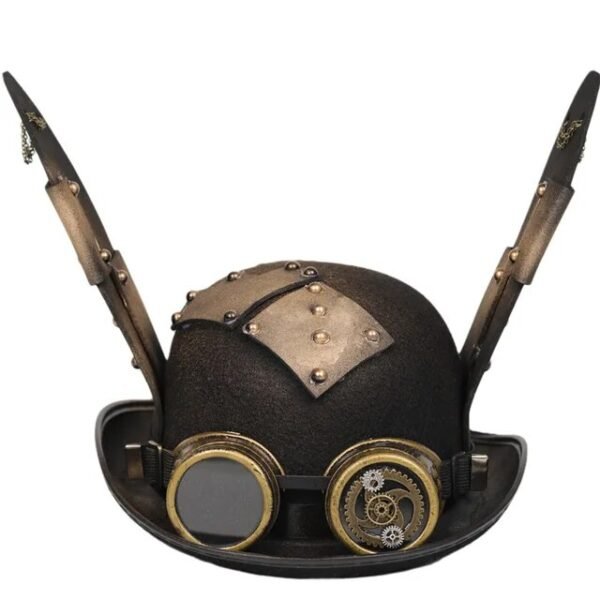 Steampunk Men Hat With Goggles Gay Top Hat Steampunk Bowler Top Hat Vintage Halloween Top Hat Gothic Carnival Nightclub