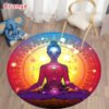 Round Meditation Chakra Pattern Carpet Yoga Practice Area Rug Indoor Home Decoration Floor Mat - Rug