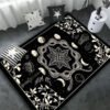 Triple Moon And Pentagram Altar Or Tarot Witchy Gothic Rug Floor Mat, Area Rug Large, Carpets For Living Room Bed Room, Bath Rug - Rug