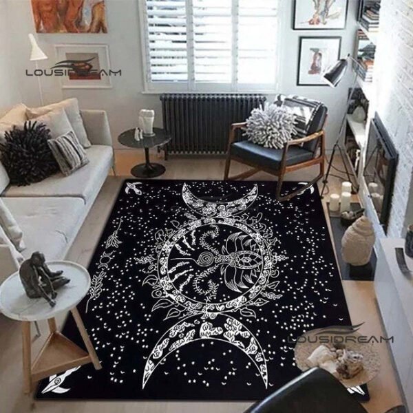 Triple Moon Goddess Rug and Carpet 3D Printing Hecate witch Home Decoration Living Room Bedroom Entrance Large Area Soft Carpet| |