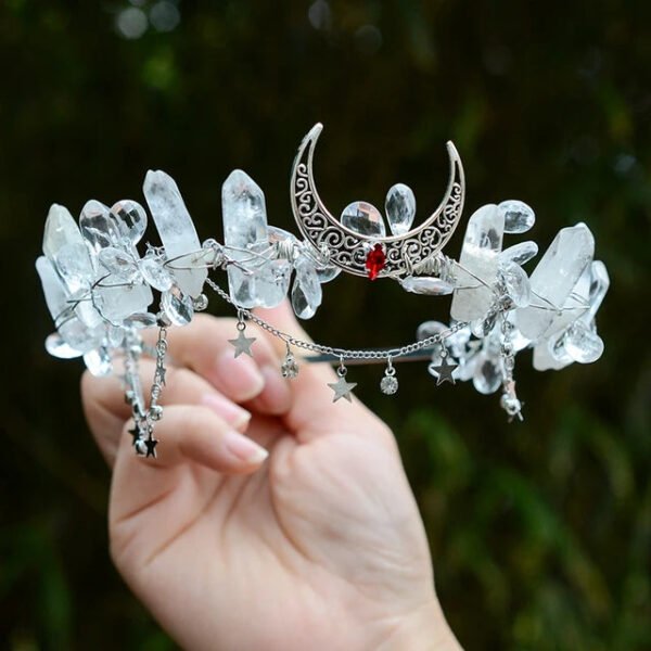 Forest Fairy Hair Tiara Elf Hair Crown Crystal Tassels Hairband Woodland Pixie Hair Jewelry for women