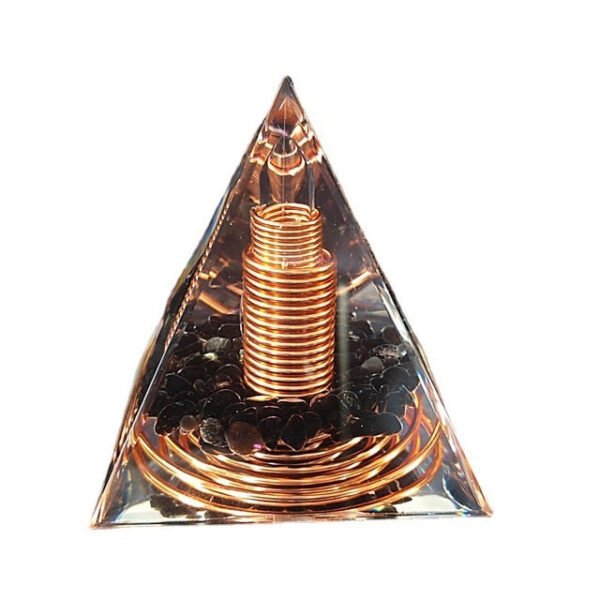 Spiral Copper Wire Orgonite Pyramid Obsidian Orgone Healing Energy Yoga Meditation Ornament - Jewelry Findings & Components