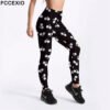 Fccexio 2021 New Pattern 3d Skull Head Print Women High Waist Legging Fashion Plus Size Fitness Elastic Skeleton Leggings - Leggings