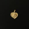 18K Gold Portrait Coin Cross Peach Heart Angel Charms Vintage Pendant b