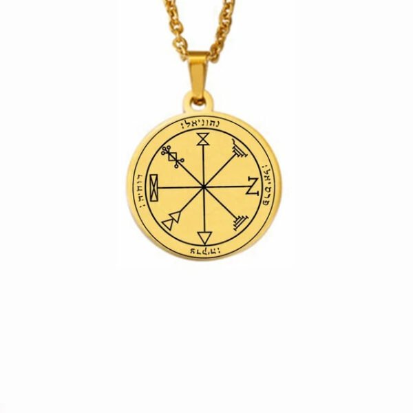 Silver Color 44 Solomon Pentacles Seal of Jupiter Mars Mercury Moon Saturn Sun Venus Talisman Pendant Stainless Steel Necklace