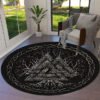 Transform Your Space with the Power of Norse Mythology: Tree of Life Valknut Round Rug