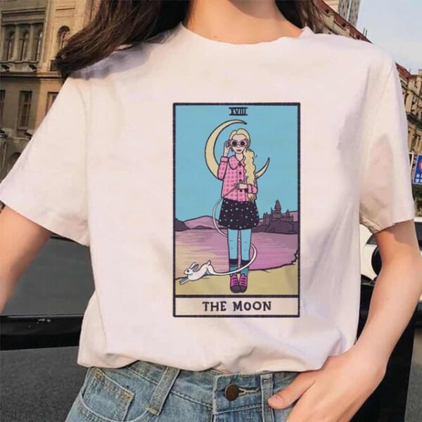 Women's Tarot Card Flower Funny Time Ladies Cartoon Fashion Short Sleeve Summer Printed T-shirt Women's T-shirt Top Pattern. - T-shirts