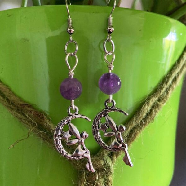 Fairy Raindrop Leaf Hoop Earrings | Fairycore | Goblincore | Cottagrecore Boho | Hippie Fairycore Brincos Feminino - Dangle Earrings