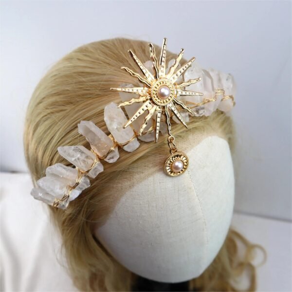 Crystal Hair Accessories – Raw Crystal Crown Sun Goddess Tiara