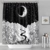 Shower Curtain - Print Polyester Fabric Waterproof Shower Curtain by iLiveX, Machine Washable, Hooks Included, Bathroom Decoration, 72"x72", Black White Sun Moon Stars Mysterious Wizard Tarot