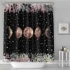 Shower Curtain - Print Polyester Fabric Waterproof Shower Curtain by iLiveX, Machine Washable, Hooks Included, Bathroom Decoration, 72"x72", Black White Sun Moon Stars Mysterious Wizard Tarot