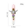 Natural Crystal Column Two color Double pointed Column Magic Scepter Handmade Hexagonal Energy Decorative Ornament| |