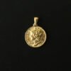 18K Gold Portrait Coin Cross Peach Heart Angel Charms Vintage Pendant b
