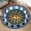Embrace Norse Elegance: Tree of Life Rune Pattern Round Rug - Enhance Your Living Space with Vibrant Rainbow Print - Perfect for Viking Home Decor & Cozy Floors