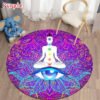 Round Meditation Chakra Pattern Carpet Yoga Practice Area Rug Indoor Home Decoration Floor Mat - Rug