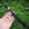 Crystal Metal Sword 90-95g Witch Altar hair Accessories Wizard stick Energy Pagan Cosplay Elf Gothic Dark Magic Wand Witch Gift