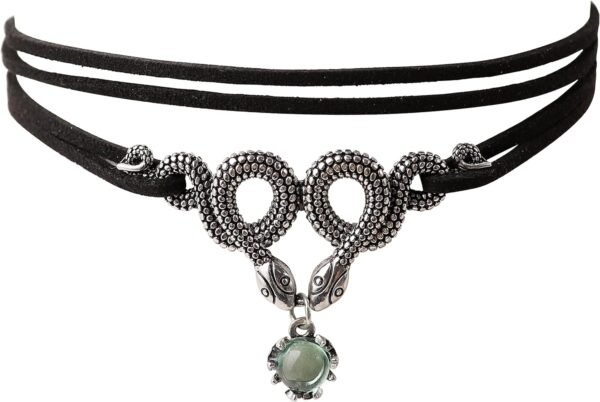 Sacina Gothic Snake Choker Necklace, Zinc Alloy Snake Pendant, Goth Choker, Goth Necklace, Goth Jewelry Gift for Women, Christmas Gift for Women