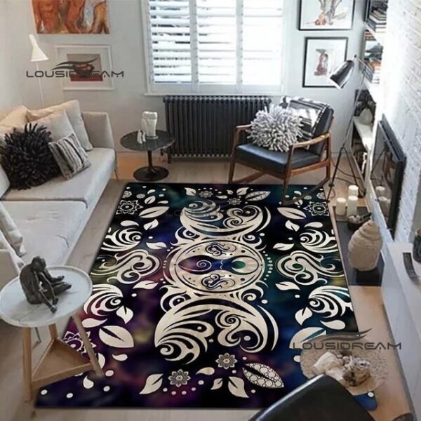 Triple Moon Goddess Rug and Carpet 3D Printing Hecate witch Home Decoration Living Room Bedroom Entrance Large Area Soft Carpet| |