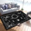 Triple Moon And Pentagram Altar Or Tarot Witchy Gothic Rug Floor Mat, Area Rug Large, Carpets For Living Room Bed Room, Bath Rug - Rug