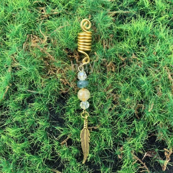 Viking Spiral Hair Braid Moon Star Sun Crystal Hair Beads Natural Jewelry Hair Accessories Gift