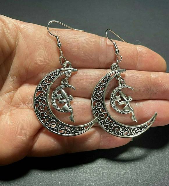 Fairy Raindrop Leaf Hoop Earrings | Fairycore | Goblincore | Cottagrecore Boho | Hippie Fairycore Brincos Feminino - Dangle Earrings