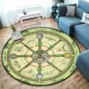 Celtic Viking Round Rug Floor Mat Tree of Life Round Carpet Yggdrasil Floor Mat Anti Slip Chair Mat for Children Kids Playmat| |