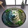 Viking Valknut Yggdrasil Tree of Life Round Area Rug: Stylish Décor