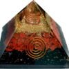 Crystal Orgone Pyramid – Orgonite Energy Generator with Copper-Wrapped Quartz and Shungite Crystals for Positive Energy