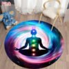 Round Meditation Chakra Pattern Carpet Yoga Practice Area Rug Indoor Home Decoration Floor Mat - Rug
