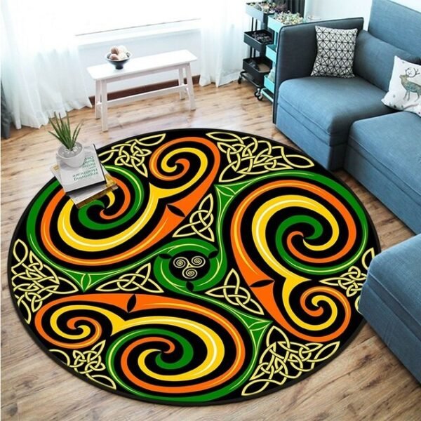 Celtic Viking Round Rug Floor Mat Tree of Life Round Carpet Yggdrasil Floor Mat Anti Slip Chair Mat for Children Kids Playmat| |