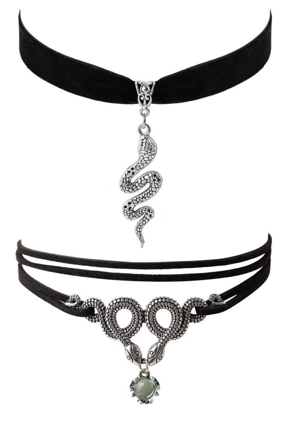 Sacina Gothic Snake Choker Necklace, Zinc Alloy Snake Pendant, Goth Choker, Goth Necklace, Goth Jewelry Gift for Women, Christmas Gift for Women