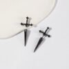 Gothic Kinitial Sword Earrings Vintage Cool Punk Crystal Ear Jacket Goth Dagger Earrings Jewelry Gift For Women - Stud Earrings
