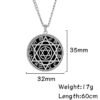 Talisman Seal Solomon Six-pointed Star 12 Constellation Pendant Hexagram Stainless Steel Necklaces