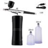 Pink Mini Air Compressor Kit Air-Brush Paint Spray Gun Airbrush For Nail Art Tattoo Craft Cake Nano Fog Mist Sprayer