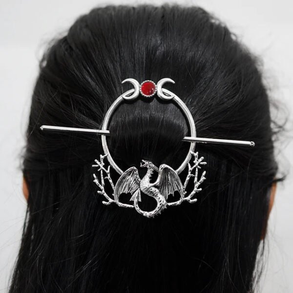 Witch Goddess Crescent Moon Dragonfly Hairstick Fairy Moon Dragonfly Insect Hair Barrette Hairclip Wicca
