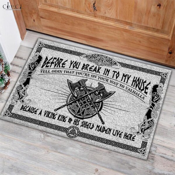 Viking God of War Viking Symbol Doormat Decor Welcome Mat Non slip Carpets