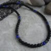 Hematite Necklace Mens Beaded Necklace for Him Black Lava Stone Necklace Jewelry Gift For Boyfriend Black Necklace