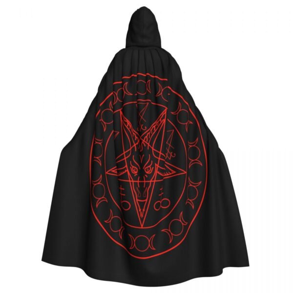 Adult Cloak Cape Hooded Baphomet And Lucifer Medieval Costume Witch Wicca Vampire Elf Purim Carnival Party
