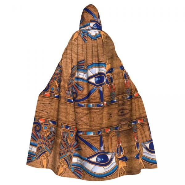 Long Cape Cloak Egyptian Papyrus Horus Eye Hooded Cloak Coat Autumn Hoodies